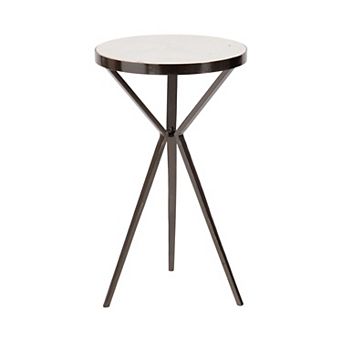Gribben Round Marble Side Table 14x14x24