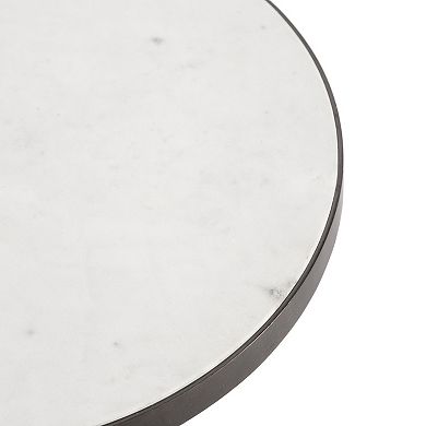 Gribben Round Marble Side Table 14x14x24