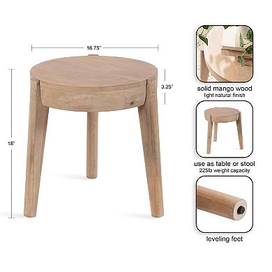 Vola Wood Side Table 17x17x18