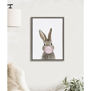 Sylvie Bubble Gum Bunny Framed Canvas by Amy Peterson Art Studio