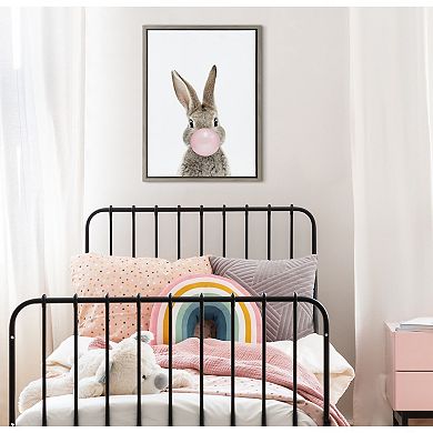 Sylvie Bubble Gum Bunny Framed Canvas by Amy Peterson Art Studio