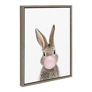 Sylvie Bubble Gum Bunny Framed Canvas by Amy Peterson Art Studio