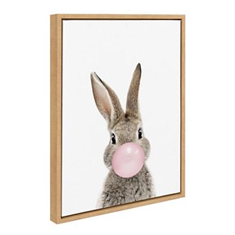 Sylvie Bubble Gum Bunny Framed Canvas by Amy Peterson Art Studio