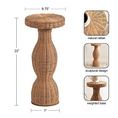 Sula Rattan Drink Table 10x10x22