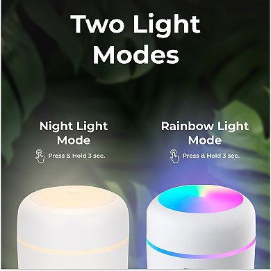 Techko Mini 350ml Fine-Mist Humidifier with Colorful LED Night Light