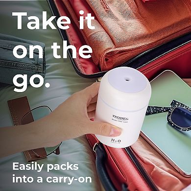 Techko Mini 350ml Fine-Mist Humidifier with Colorful LED Night Light