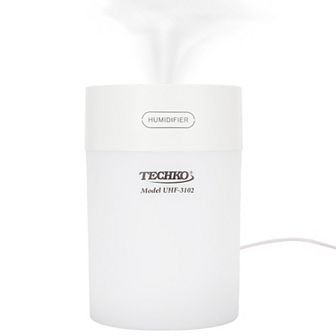 Techko Portable 600ml Fine-Mist Humidifier with LED Night Light