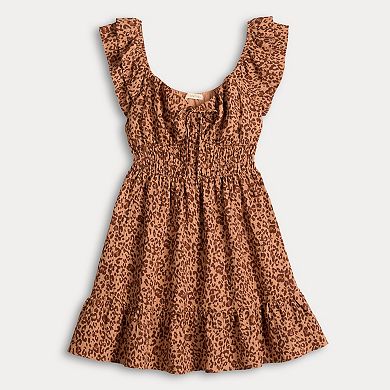 Juniors' Rewind Flutter Strap Skater Dress