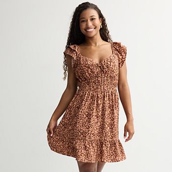 Juniors' Rewind Flutter Strap Skater Dress