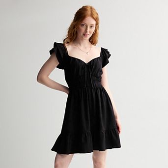 Juniors' Rewind Flutter Strap Skater Dress