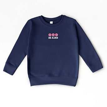 The Juniper Shop Embroidered Be Kind Turning Smiles Toddler Sweatshirt