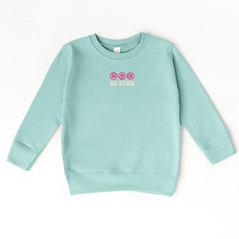 The Juniper Shop Embroidered Be Kind Turning Smiles Toddler Sweatshirt