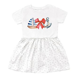 The Juniper Shop Coquette Ship Anchor Toddler Dress