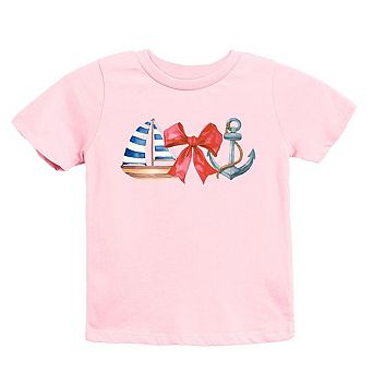 The Juniper Shop Coquette Ship Anchor Toddler Short Sleeve Tee