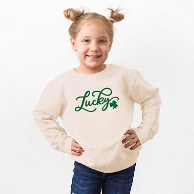 Cursive Lucky Clover Toddler Graphic Sweatshirt