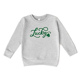 Cursive Lucky Clover Toddler Graphic Sweatshirt