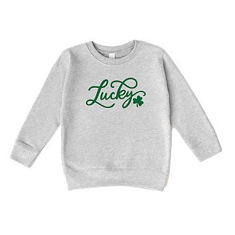 Cursive Lucky Clover Toddler Graphic Sweatshirt