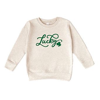 Cursive Lucky Clover Toddler Graphic Sweatshirt
