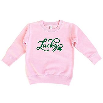 Cursive Lucky Clover Toddler Graphic Sweatshirt
