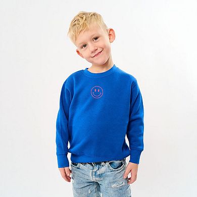 The Juniper Shop Embroidered Smiley Face Outline Toddler Sweatshirt