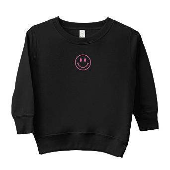 The Juniper Shop Embroidered Smiley Face Outline Toddler Sweatshirt