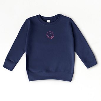The Juniper Shop Embroidered Smiley Face Outline Toddler Sweatshirt