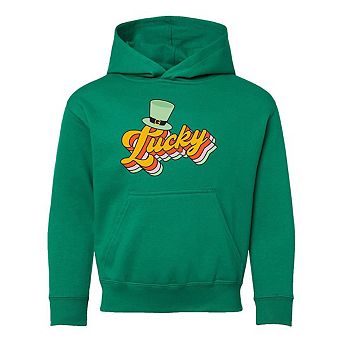 Retro Lucky Hat Youth Graphic Hoodie