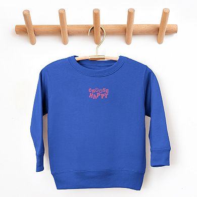 The Juniper Shop Embroidered Choose Happy Smiley Face Toddler Sweatshirt