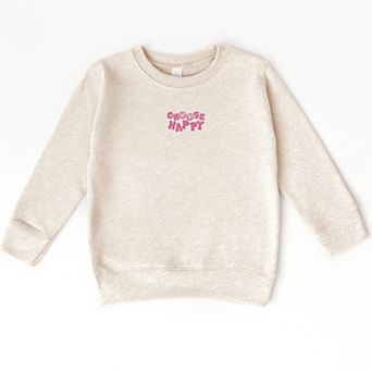 The Juniper Shop Embroidered Choose Happy Smiley Face Toddler Sweatshirt