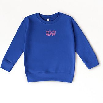 The Juniper Shop Embroidered Choose Happy Smiley Face Toddler Sweatshirt