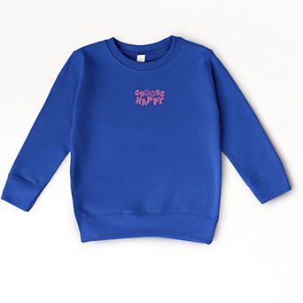 The Juniper Shop Embroidered Choose Happy Smiley Face Toddler Sweatshirt