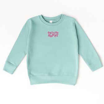 The Juniper Shop Embroidered Choose Happy Smiley Face Toddler Sweatshirt