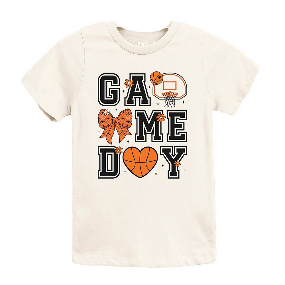 Basketball Game Day Coquette Toddler Short Sleeve Graphic Tee