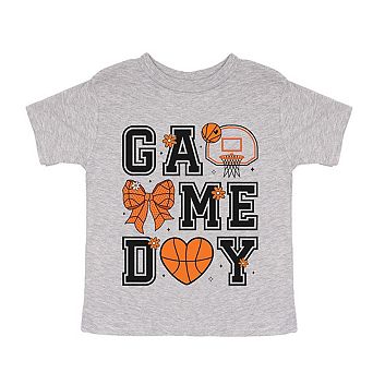 The Juniper Shop Basketball Game Day Coquette Toddler Short Sleeve Tee