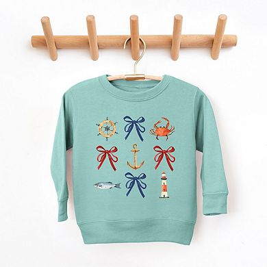 The Juniper Shop Coquette Nautical Collage Toddler Sweatshirt