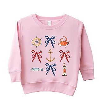 The Juniper Shop Coquette Nautical Collage Toddler Sweatshirt