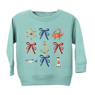The Juniper Shop Coquette Nautical Collage Toddler Sweatshirt