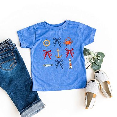 The Juniper Shop Coquette Nautical Collage Toddler Short Sleeve Tee
