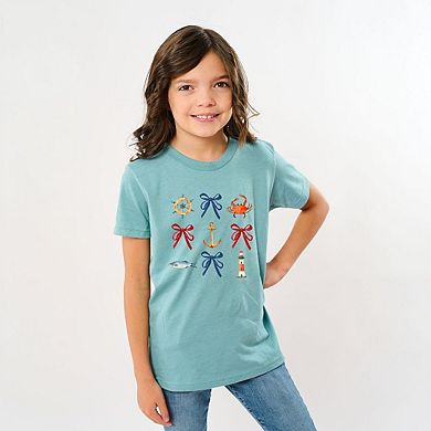 The Juniper Shop Coquette Nautical Collage Youth Short Sleeve Tee