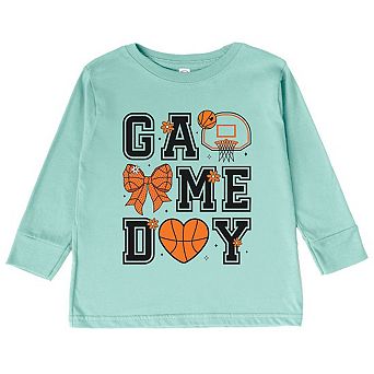 The Juniper Shop Basketball Game Day Coquette Youth Long Sleeve Tee