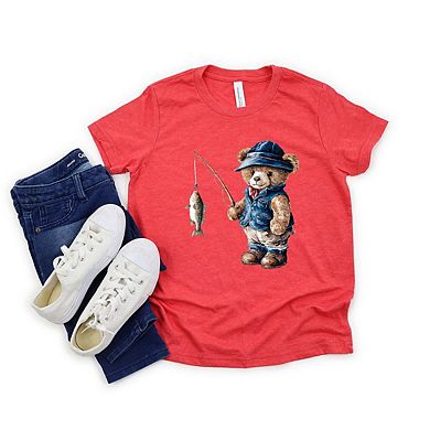 The Juniper Shop Teddy Bear Fisherman Youth Short Sleeve Tee