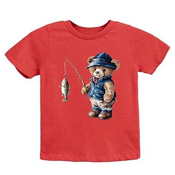 The Juniper Shop Teddy Bear Fisherman Youth Short Sleeve Tee