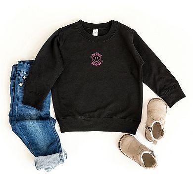 The Juniper Shop Embroidered Be Good Do Good Smiley Face Toddler Sweatshirt