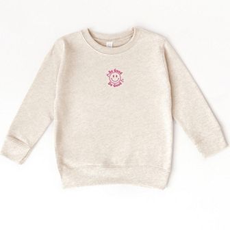 The Juniper Shop Embroidered Be Good Do Good Smiley Face Toddler Sweatshirt
