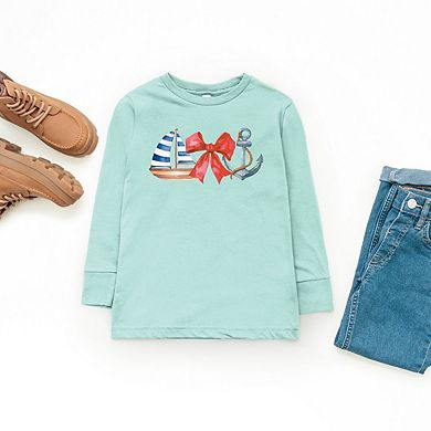 The Juniper Shop Coquette Ship Anchor Youth Long Sleeve Tee