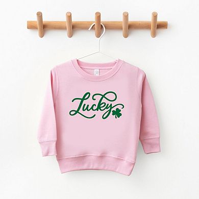 Cursive Lucky Clover Youth Ultra-Soft Graphic Sweatshirt