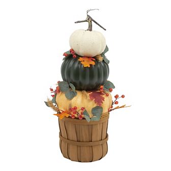 Gerson 2-ft. Stacked Pumpkin Basket Floor Decor