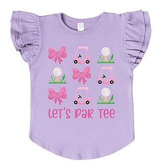 The Juniper Shop Let's Par Tee Coquette Flutter Sleeve Tee