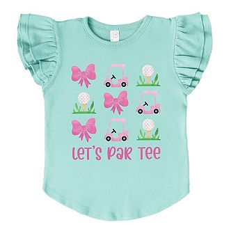 The Juniper Shop Let's Par Tee Coquette Flutter Sleeve Tee