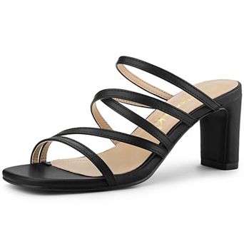 Women's Slip On Crisscross Strap Block Heels Sandals
